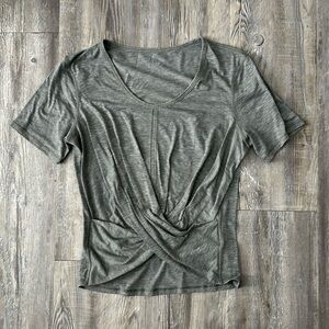 Lululemon Sage Green Ruched Crop Top